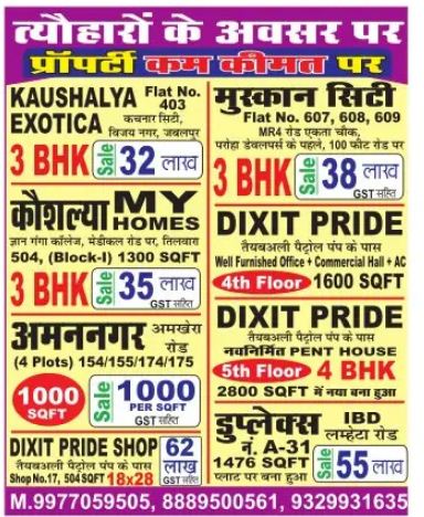 Available Flats & Duplex For Sale – Jabalpur