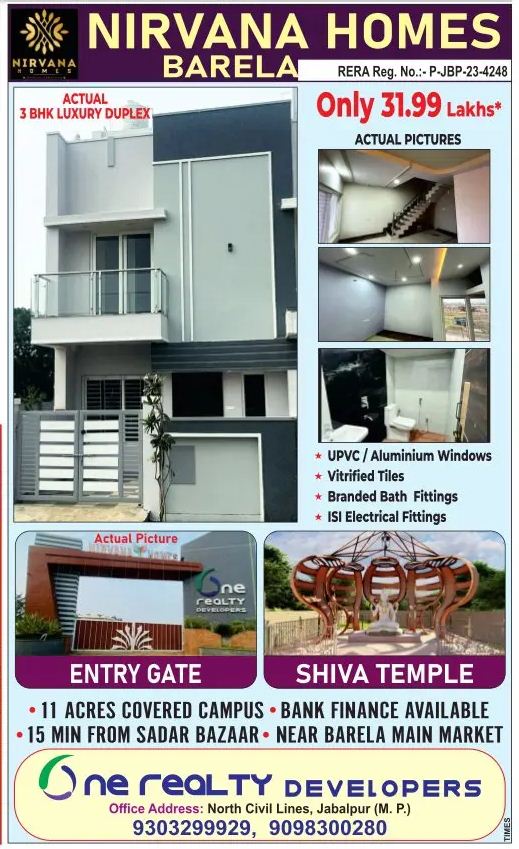 Nirvana Homes – One Realty Developers – Jabalpur